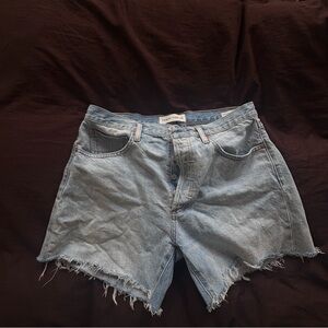 Aritzia Denim Forum High Mid Thigh Denim Shorts